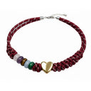 Nudo heart necklace Black -burgundy
