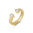 Open Pear Fluted Band Gold