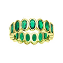 Bezel Oval Shape Band Gold/Emerald (8)