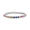 MIni Rainbow Stretchy Heart SIlver