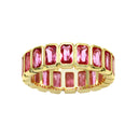 Bezel Emerald Shape Band Gold/Pink (6)
