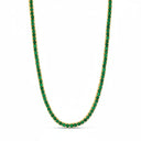 Color Thin Tennis Necklace Gold/Green